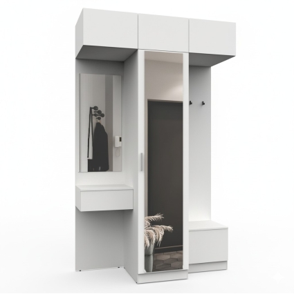 Набор мебели для прихожей "Марсель-255" МР 01-255 В2490 Ш1500 Г580 (ЛДСП Шиншилла серая)